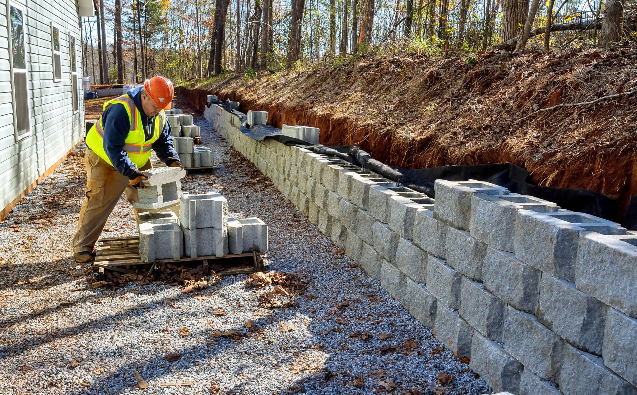 Retaining Wall Installation in Walker example 2